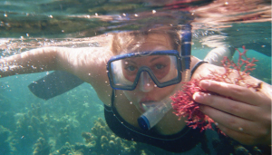 Student snorkeling