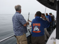 Teachers in the COSEE-West OOS professional development course prepare to deploy a CTD off the coast of Southern California