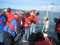Members of the ocean learning community on an OIP research vessel field trip