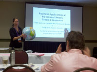 COSEE California's Emily Weiss presenting at the CSTA Conference