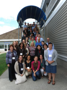 Great Lakes Education Summit participants outside Maumee Bay State Park Lodge
